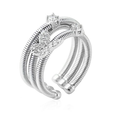 Altgold Ankauf - Goldschmuck - Schmuck - Damenring mit Diamanten aus 750 Weißgold – 0,32 ct